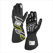 Gants de rallye OMP ONE-S MY25 noir-jaune (approbation FIA)